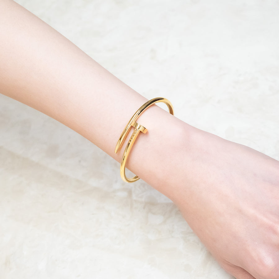**hold k.b**กำไลข้อมือ Cartier Juste Un Clou Bracelet 18K Yellow Gold Size 15# (Used) #vrcab 7259