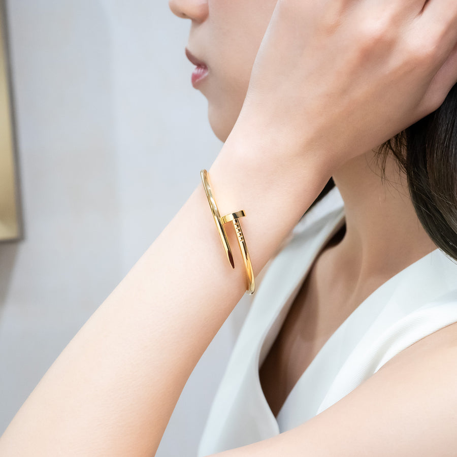 **hold k.b**กำไลข้อมือ Cartier Juste Un Clou Bracelet 18K Yellow Gold Size 15# (Used) #vrcab 7259