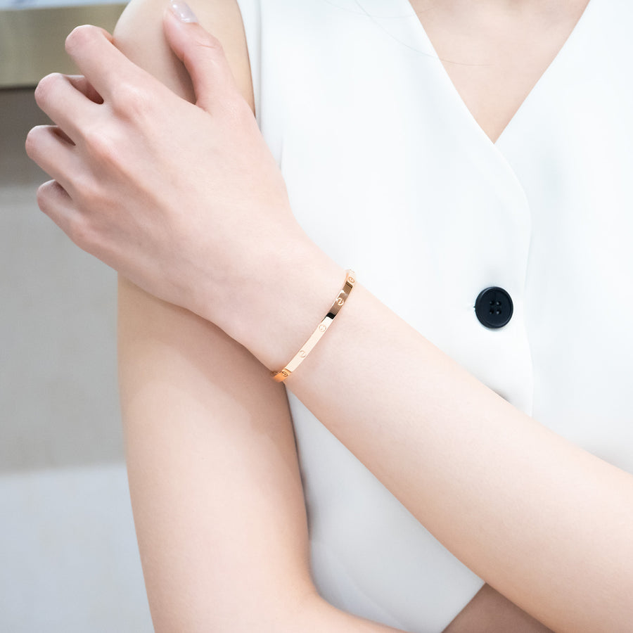 **hold k. popeye ** กำไลข้อมือ Cartier Love Bracelet, Small Model 18K Rose Gold Size 17# (Used) #vrcab 7256