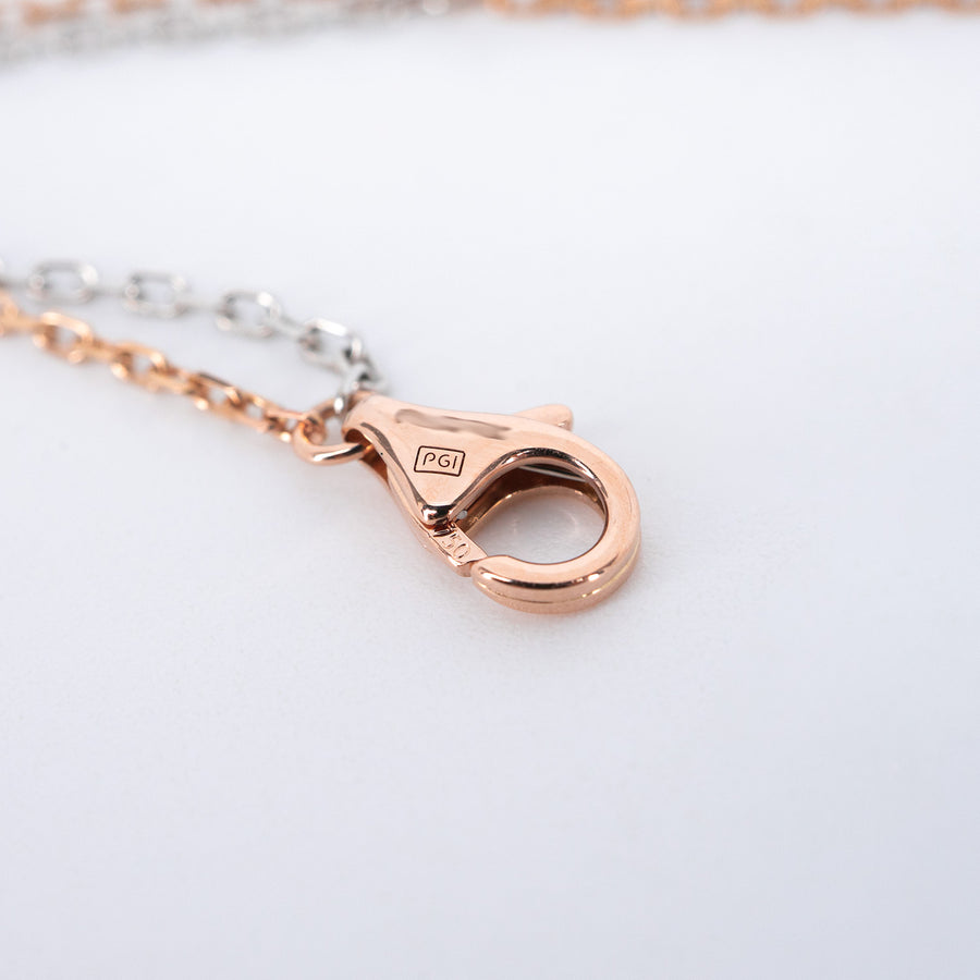 สร้อยและจี้ Cartier Baby Love 3 Pendant with Double chain Necklace, with 6 diamonds White Gold&Rose Gold Size 38-40.5cm.# (Used) #vrcanl 7220