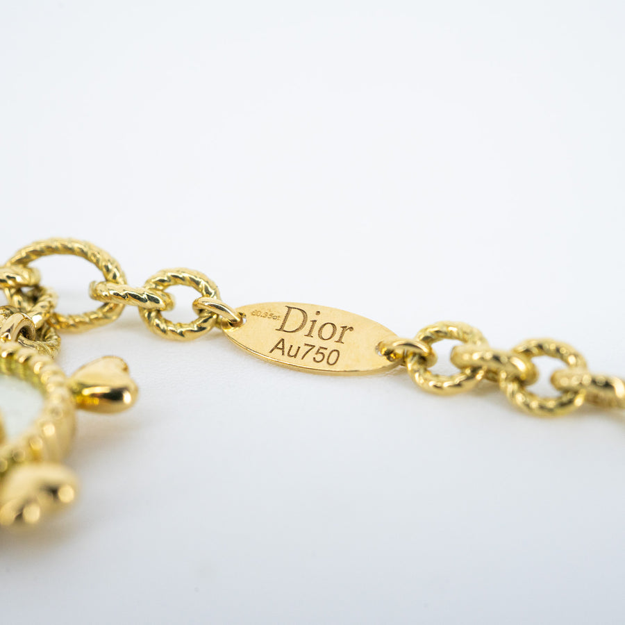 สร้อยข้อมือ Dior Dior Rose des Vents Bracelet, Mother of pearl, Diamonds 18K Yellow Gold Size 17cm.# (Used) #vrdi 1065