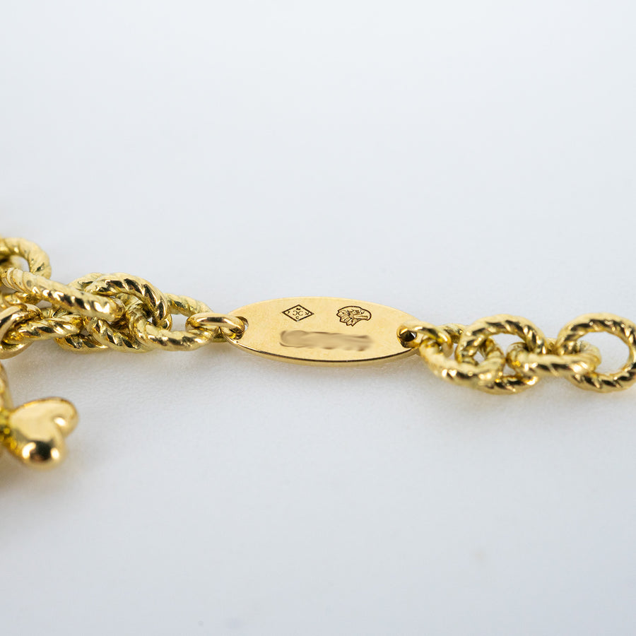 สร้อยข้อมือ Dior Dior Rose des Vents Bracelet, Mother of pearl, Diamonds 18K Yellow Gold Size 17cm.# (Used) #vrdi 1065