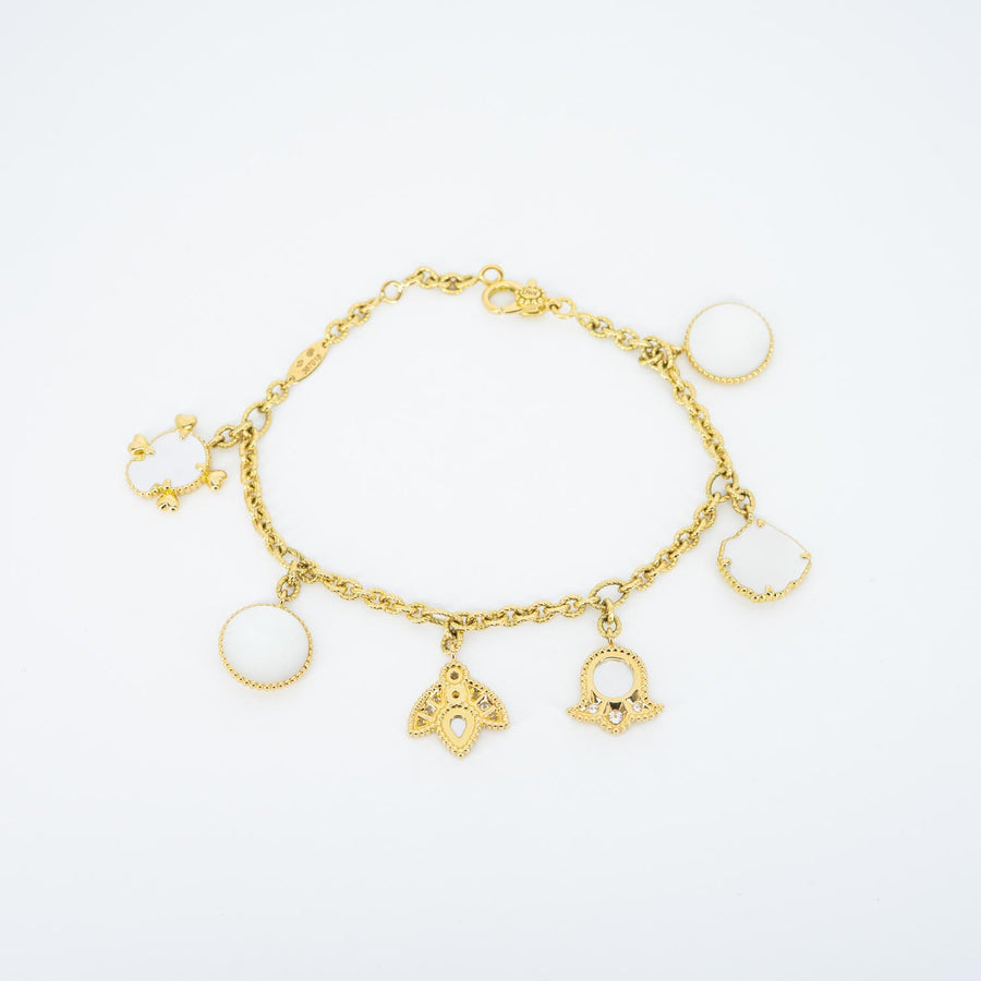 สร้อยข้อมือ Dior Dior Rose des Vents Bracelet, Mother of pearl, Diamonds 18K Yellow Gold Size 17cm.# (Used) #vrdi 1065