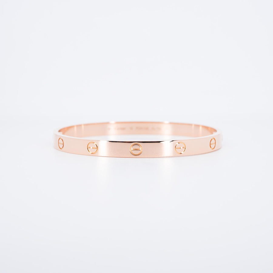 กำไลข้อมือ Cartier Love Bracelet 18K Rose Gold Size 19# (Used) #vrcab 7282