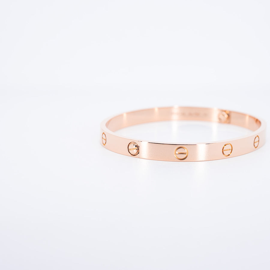 กำไลข้อมือ Cartier Love Bracelet 18K Rose Gold Size 19# (Used) #vrcab 7282