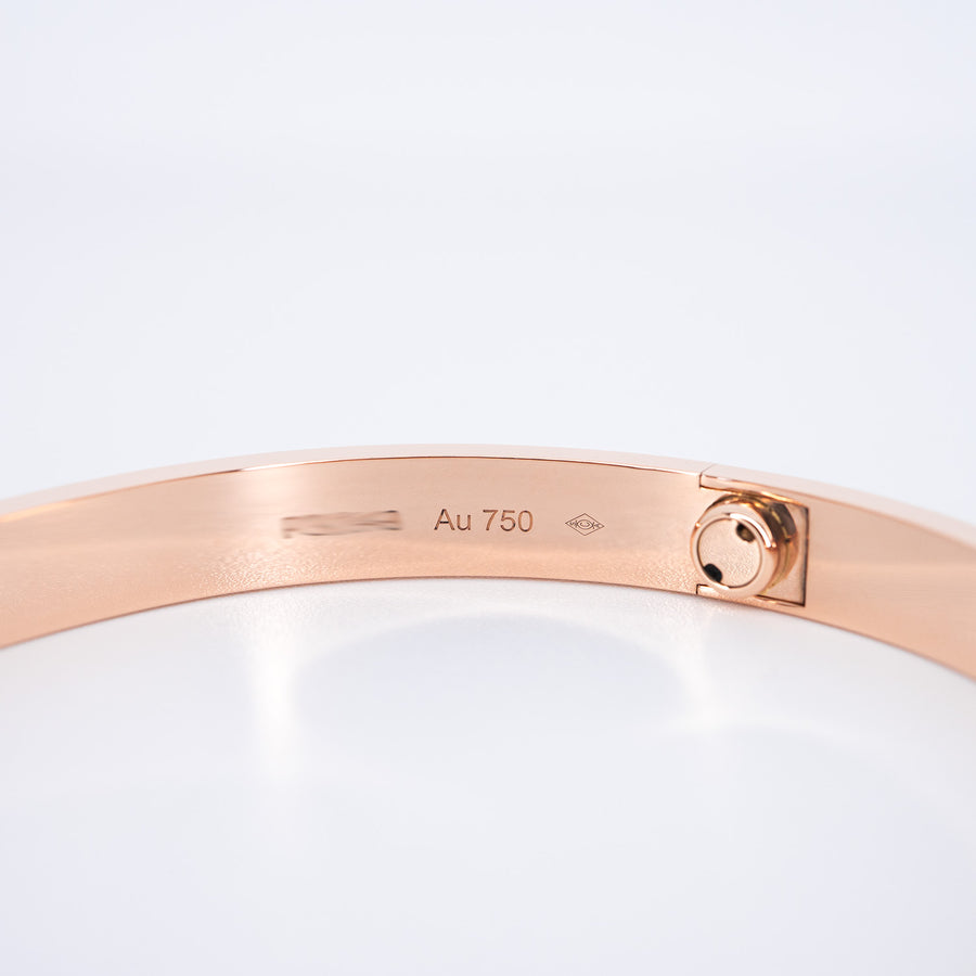 กำไลข้อมือ Cartier Love Bracelet 18K Rose Gold Size 19# (Used) #vrcab 7282