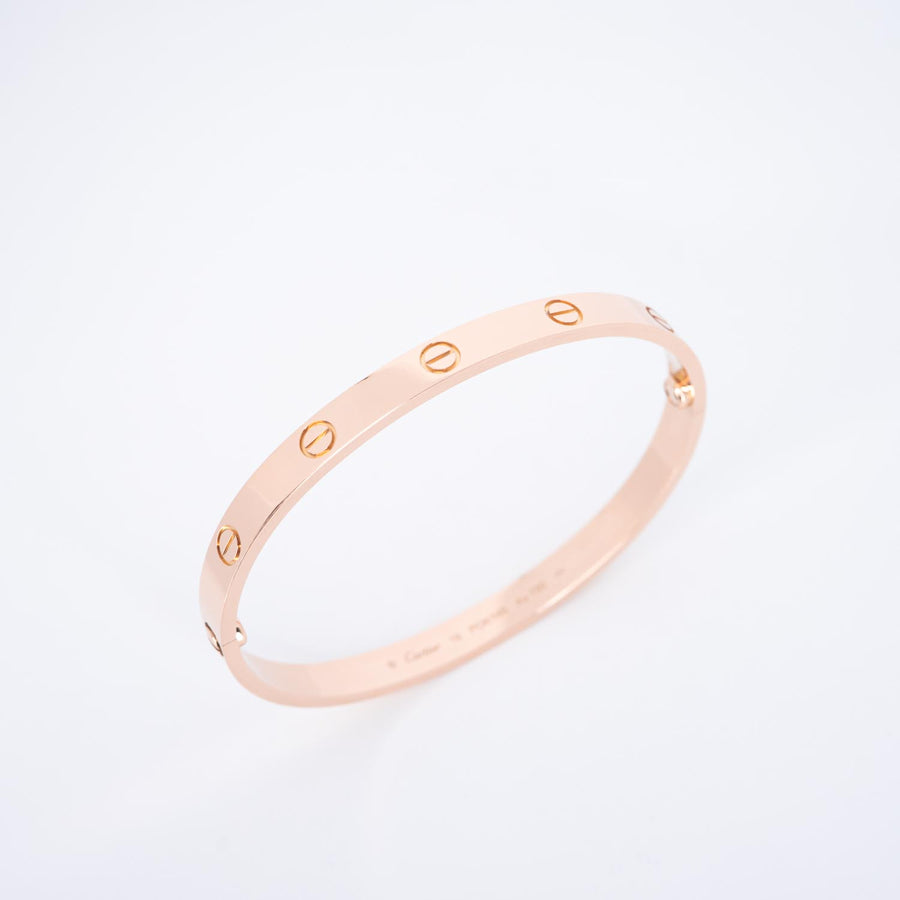 กำไลข้อมือ Cartier Love Bracelet 18K Rose Gold Size 19# (Used) #vrcab 7282