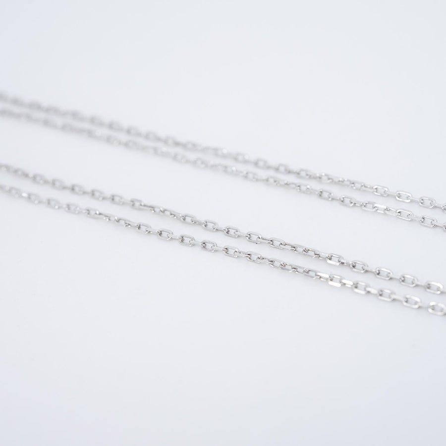 สร้อยและจี้ Cartier Love necklace, 2 Diamonds 18K White Gold Size 39-42cm.# (Used) #vrcanl 7223
