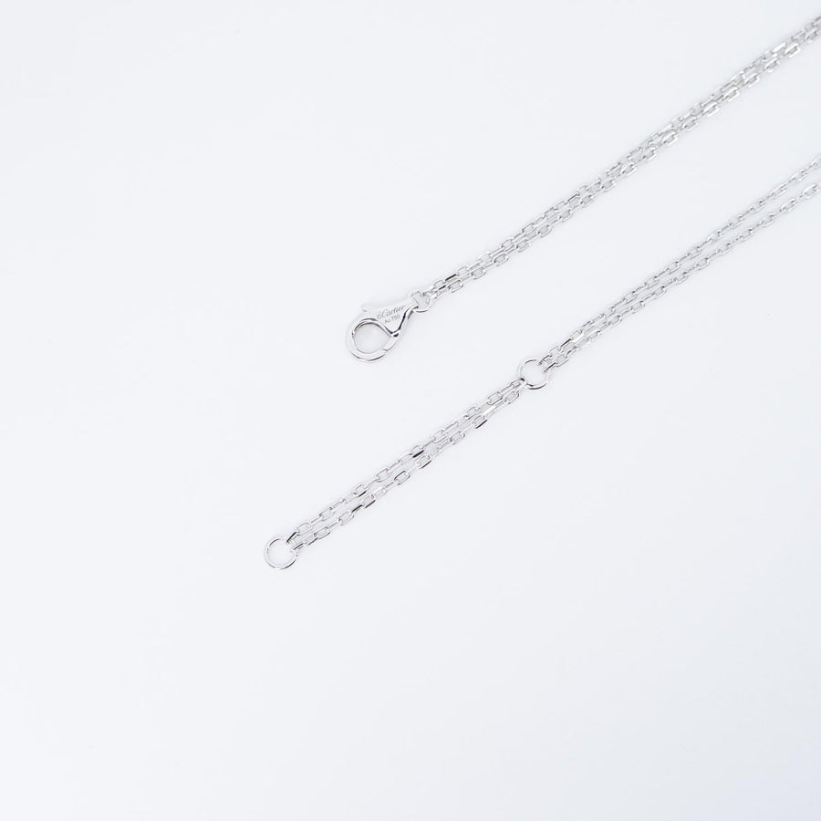สร้อยและจี้ Cartier Love necklace, 2 Diamonds 18K White Gold Size 39-42cm.# (Used) #vrcanl 7223