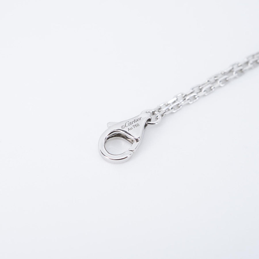 สร้อยและจี้ Cartier Love necklace, 2 Diamonds 18K White Gold Size 39-42cm.# (Used) #vrcanl 7223
