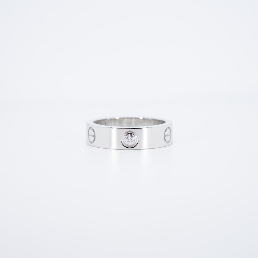 แหวน Cartier Love 3Diamonds Ring 18K White Gold Size 59# (Used) #vrcarimt 7224
