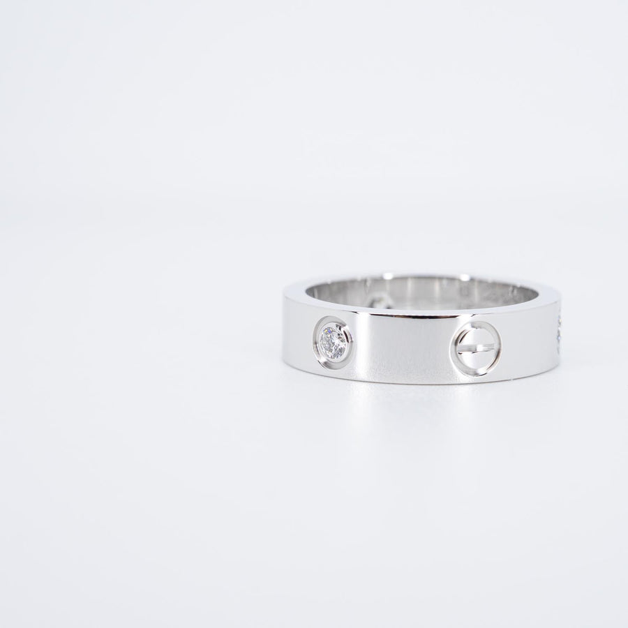 แหวน Cartier Love 3Diamonds Ring 18K White Gold Size 59# (Used) #vrcarimt 7224