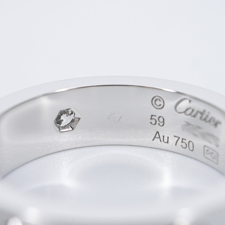 แหวน Cartier Love 3Diamonds Ring 18K White Gold Size 59# (Used) #vrcarimt 7224