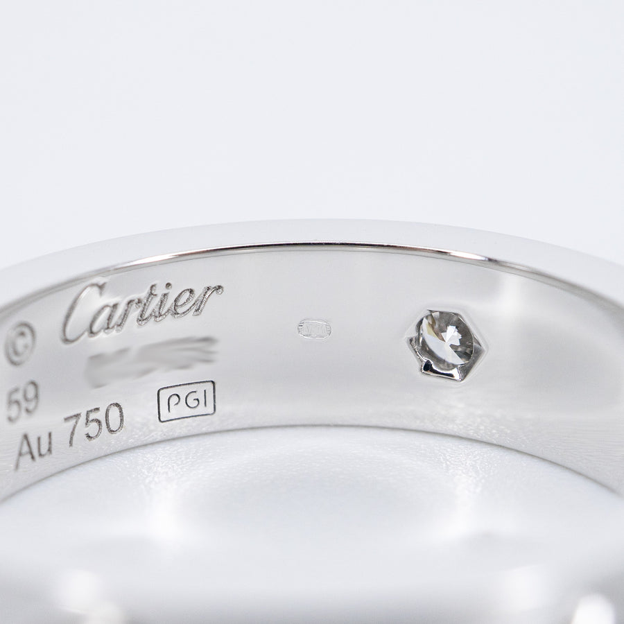 แหวน Cartier Love 3Diamonds Ring 18K White Gold Size 59# (Used) #vrcarimt 7224
