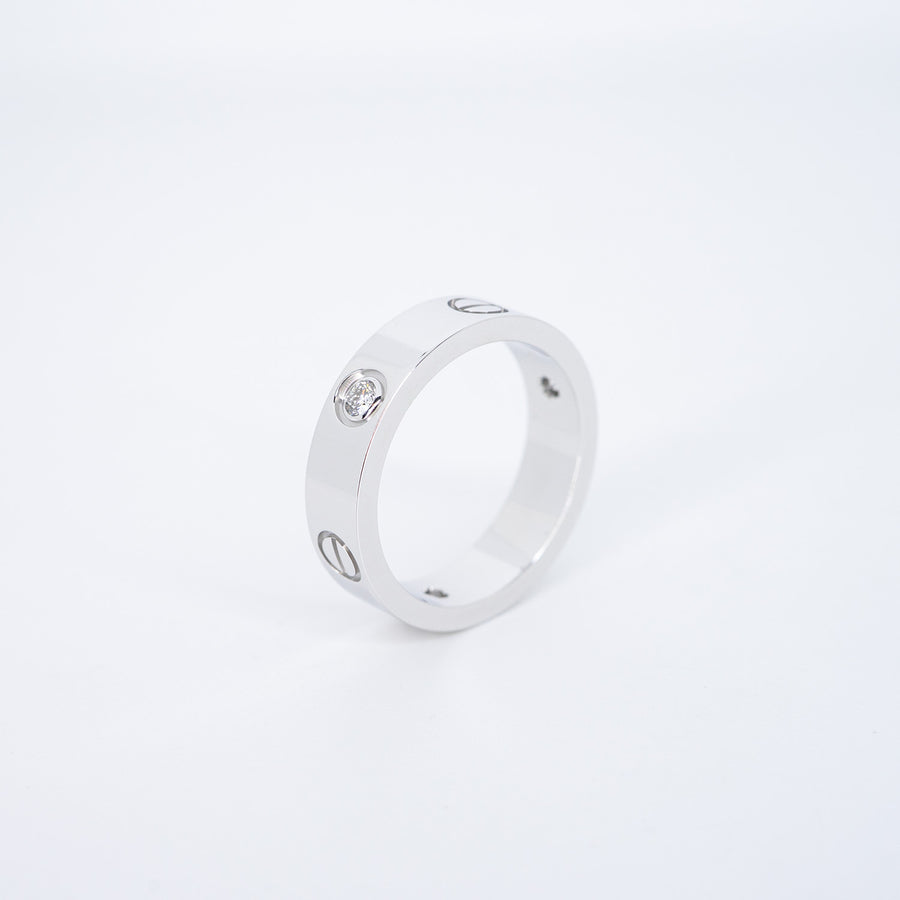 แหวน Cartier Love 3Diamonds Ring 18K White Gold Size 59# (Used) #vrcarimt 7224