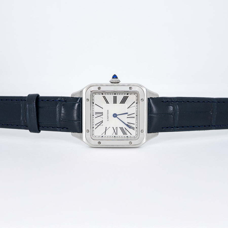 นาฬิกา Cartier Santos-Dumont watch, large model, high autonomy quartz movement Stainless Steel Size L# (Used) #vrcaw 7228