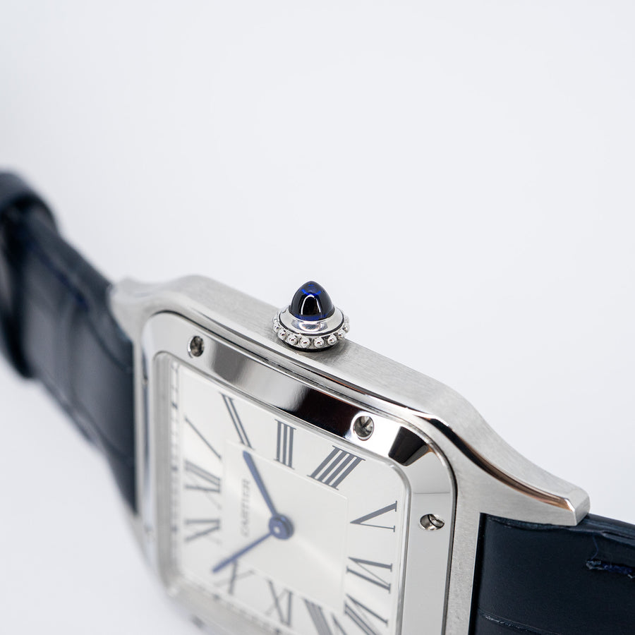 นาฬิกา Cartier Santos-Dumont watch, large model, high autonomy quartz movement Stainless Steel Size L# (Used) #vrcaw 7228