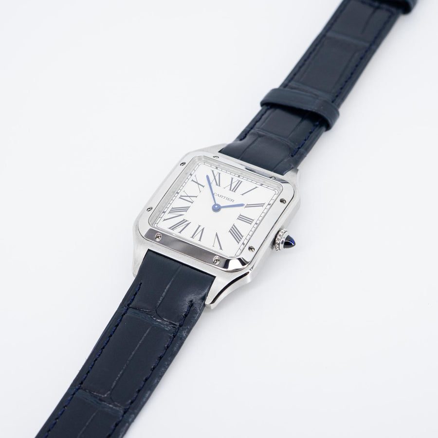 นาฬิกา Cartier Santos-Dumont watch, large model, high autonomy quartz movement Stainless Steel Size L# (Used) #vrcaw 7228