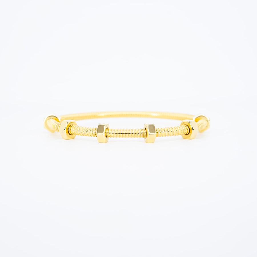 กำไลข้อมือ Cartier Ecrou De Cartier Bracelet 18K Yellow Gold Size 15# (Used) #vrcab 7593