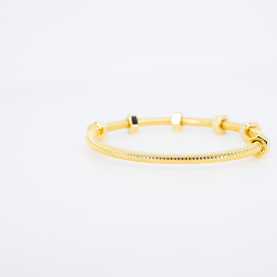 กำไลข้อมือ Cartier Ecrou De Cartier Bracelet 18K Yellow Gold Size 15# (Used) #vrcab 7593