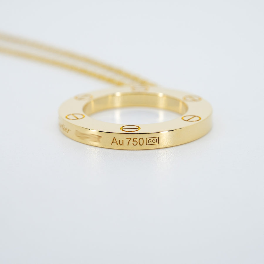 สร้อยและจี้ Cartier Love Necklace 18K Yellow Gold Size 41cm.# (Used) #vrcanl 7232