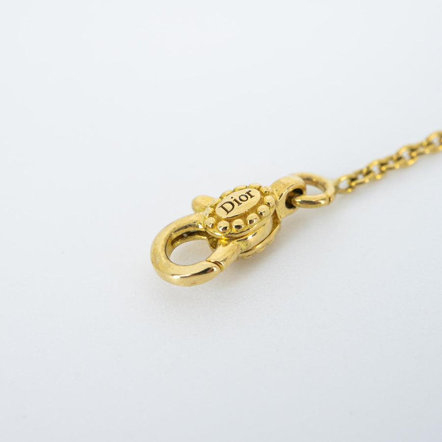 สร้อยและจี้ Dior Rose Des Vents Necklace, Diamond and Malachite 18K Yellow Gold Size 39/40.5/43cm.# (Used) #vrdi 0863