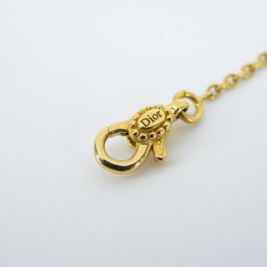 สร้อยและจี้ Dior Rose Des Vents Necklace, Diamond and Malachite 18K Yellow Gold Size 39/40.5/43cm.# (Used) #vrdi 0863