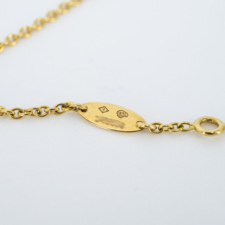 สร้อยและจี้ Dior Rose Des Vents Necklace, Diamond and Malachite 18K Yellow Gold Size 39/40.5/43cm.# (Used) #vrdi 0863