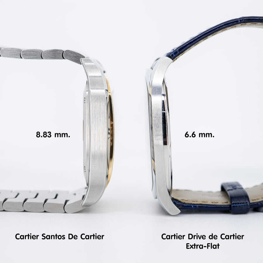นาฬิกา Cartier Drive de Cartier Extra-Flat watch, Large model, hand-wound mechanical movement, steel, leather ss Ref.crwsnm0011 Stainless Steel Size L# (Used) #vrcawHIT 7060