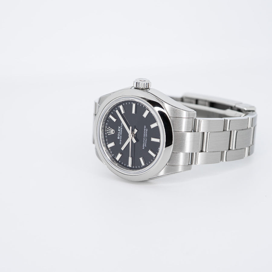 นาฬิกา Rolex Oyster Perpetual 28 Black Stainless Steel Size 28mm.# (Used) #vrro 0913