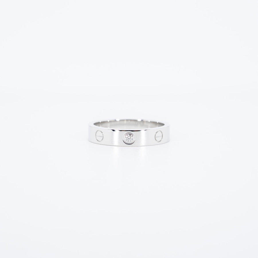 แหวน Cartier Love band 1Diamond 18K White Gold Size 55# (Used) #vrcarimt 7247