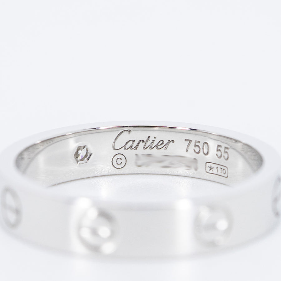 แหวน Cartier Love band 1Diamond 18K White Gold Size 55# (Used) #vrcarimt 7247