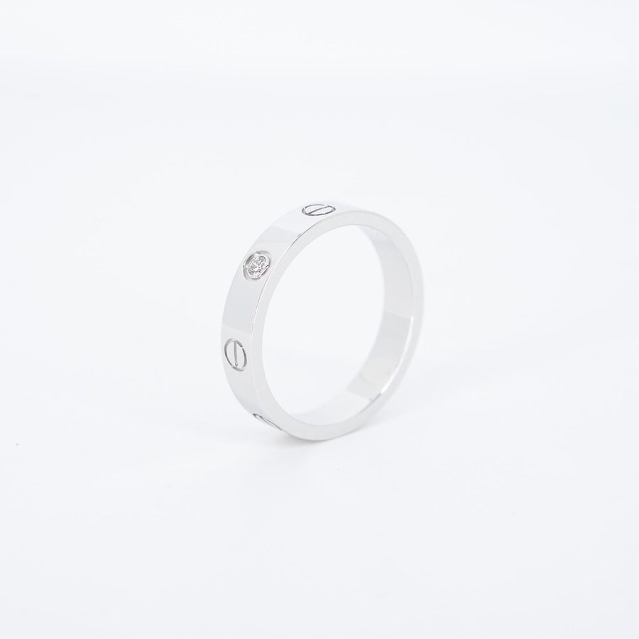แหวน Cartier Love band 1Diamond 18K White Gold Size 55# (Used) #vrcarimt 7247