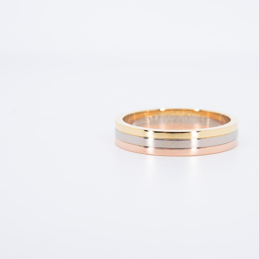 แหวน Cartier Trinity Vendôme Louis Cartier band 4.8mm. 18K 3 Colors Size 65# (Used) #vrcar 7244