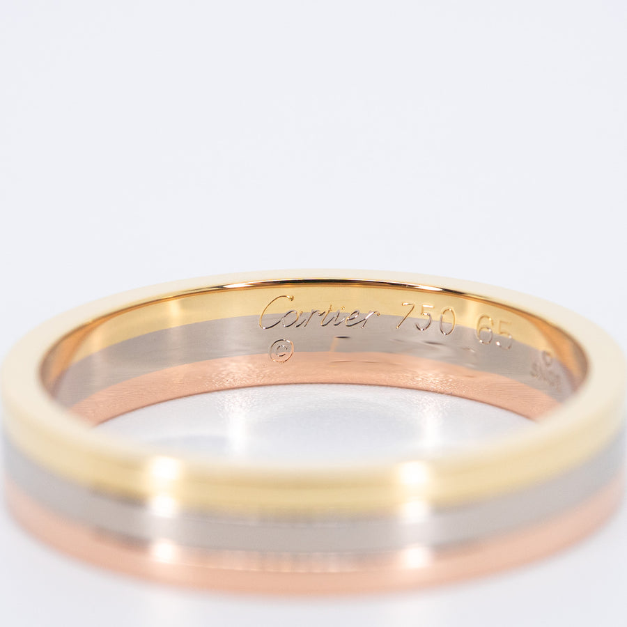 แหวน Cartier Trinity Vendôme Louis Cartier band 4.8mm. 18K 3 Colors Size 65# (Used) #vrcar 7244