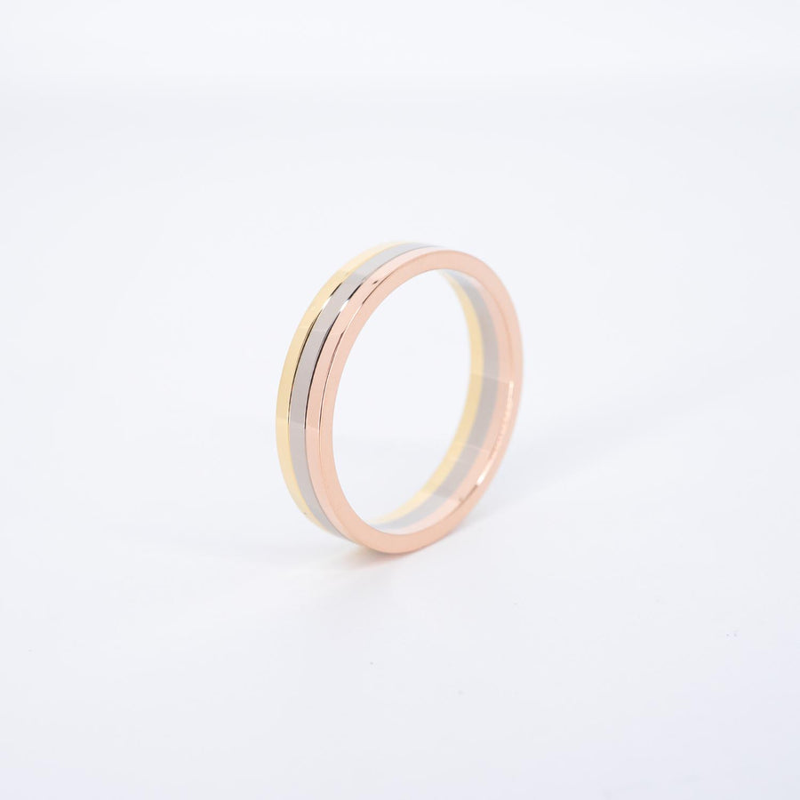 แหวน Cartier Trinity Vendôme Louis Cartier band 4.8mm. 18K 3 Colors Size 65# (Used) #vrcar 7244