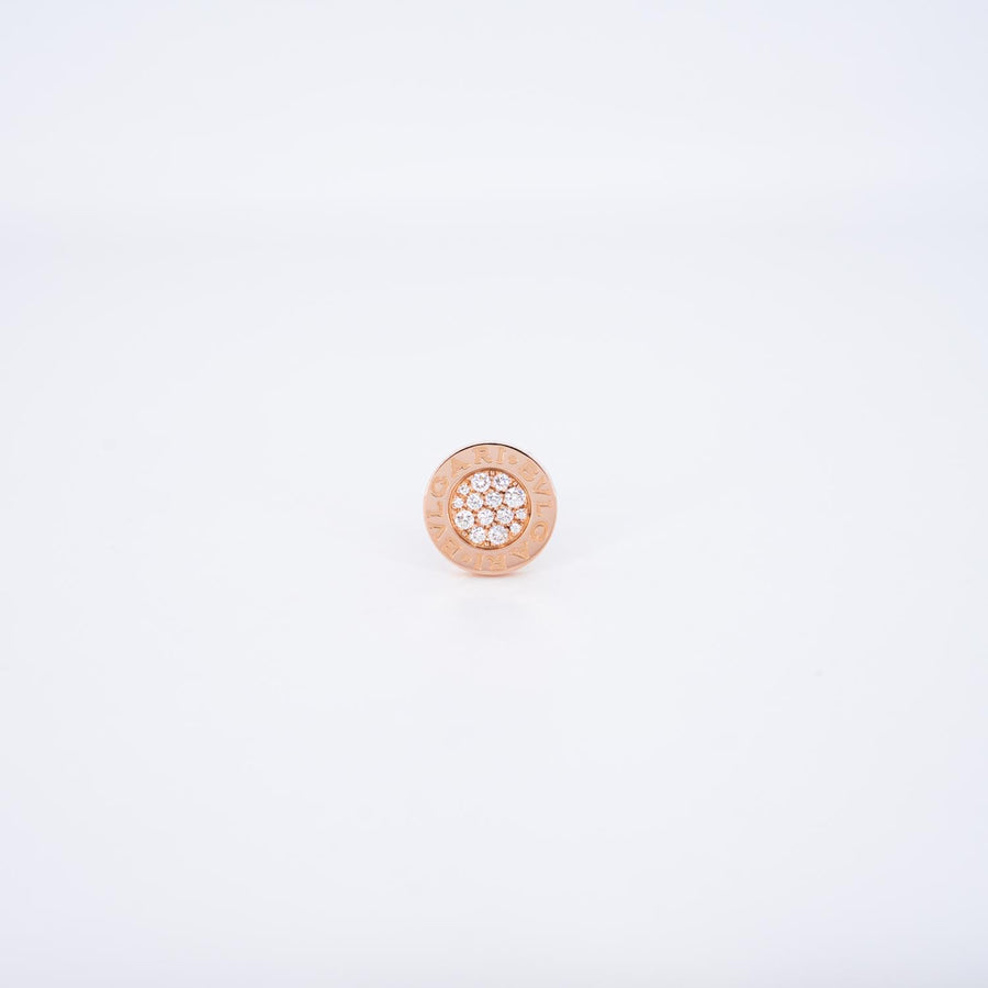 ต่างหู Bvlgari Bvlgari single stud earring with diamonds 18K Rose Gold (Used) #vrbve 7246