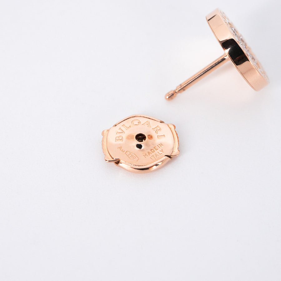 ต่างหู Bvlgari Bvlgari single stud earring with diamonds 18K Rose Gold (Used) #vrbve 7246