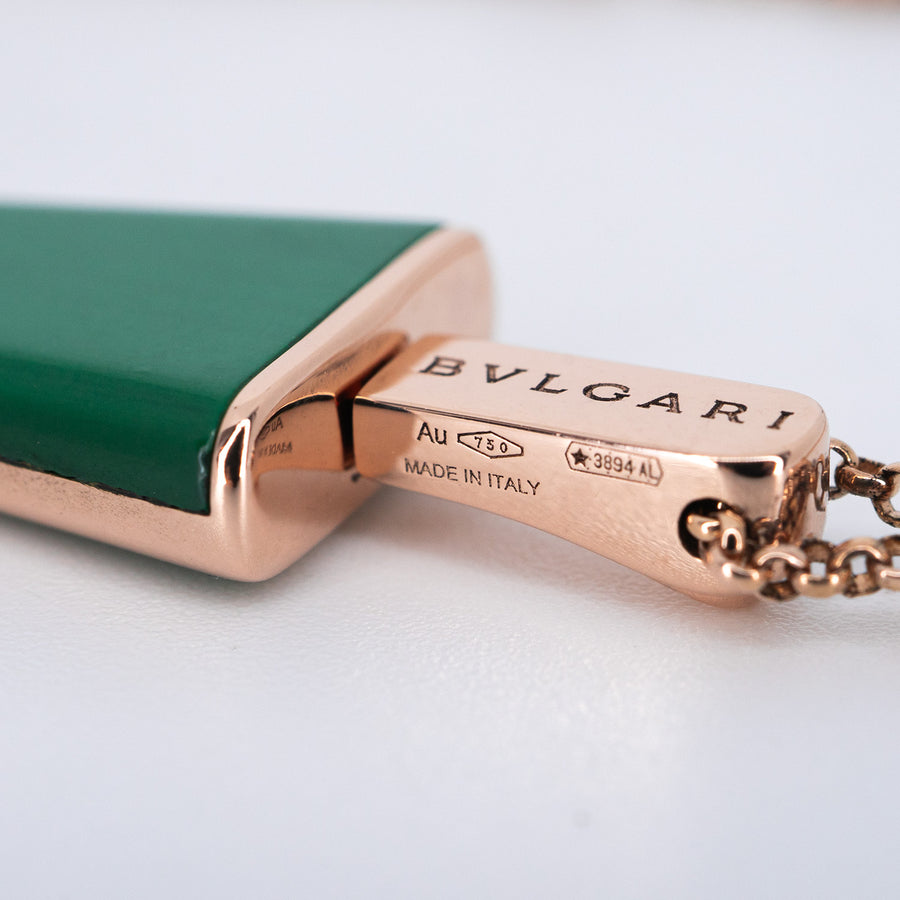 **Hold K.M**สร้อยข้อมือ Bvlgari Bvlgari Gelati soft Bracelet in Malachite 18K Rose Gold Size ML# (Used) #vrbvb 7257
