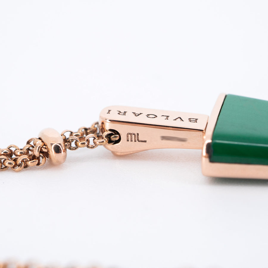 **Hold K.M**สร้อยข้อมือ Bvlgari Bvlgari Gelati soft Bracelet in Malachite 18K Rose Gold Size ML# (Used) #vrbvb 7257