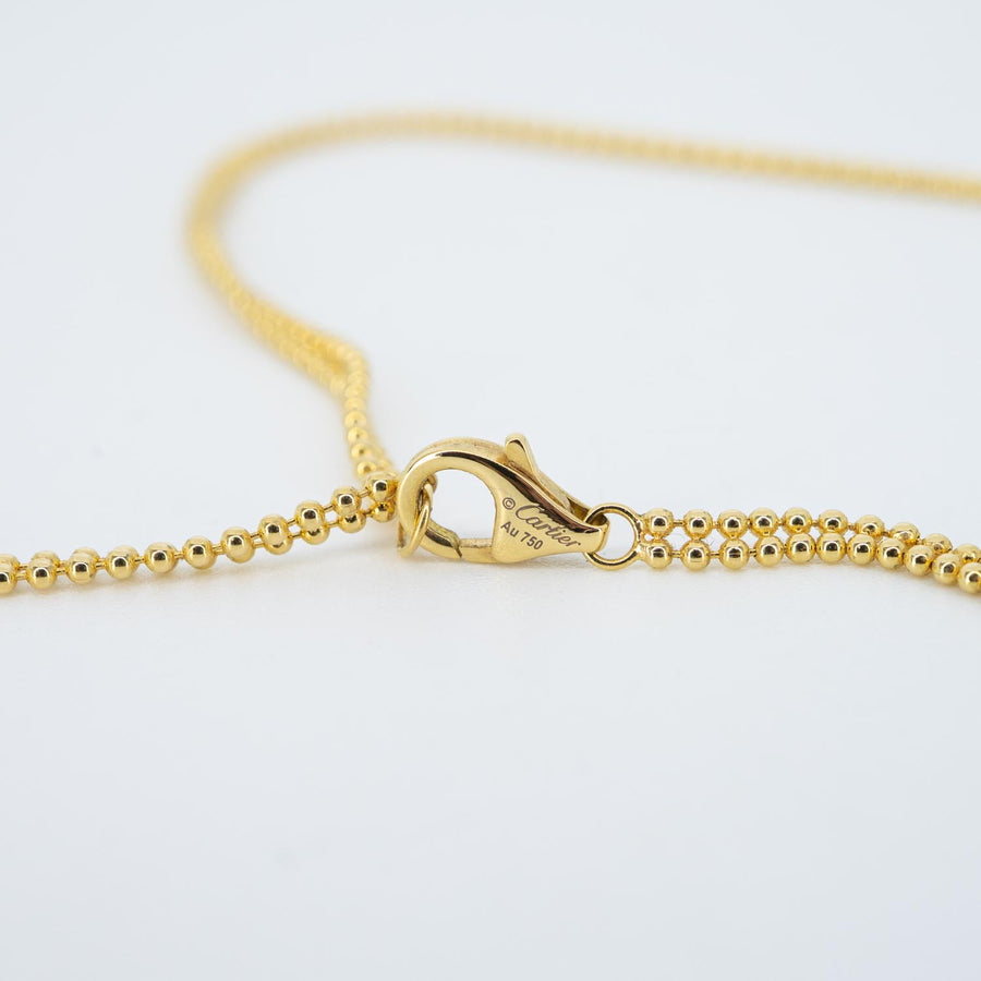 สร้อยและจี้ Cartier Trinity Pendant, medium model, diamonds 18K 3 Colors Size 38-42 cm.# (Used) #vrcanl 7253