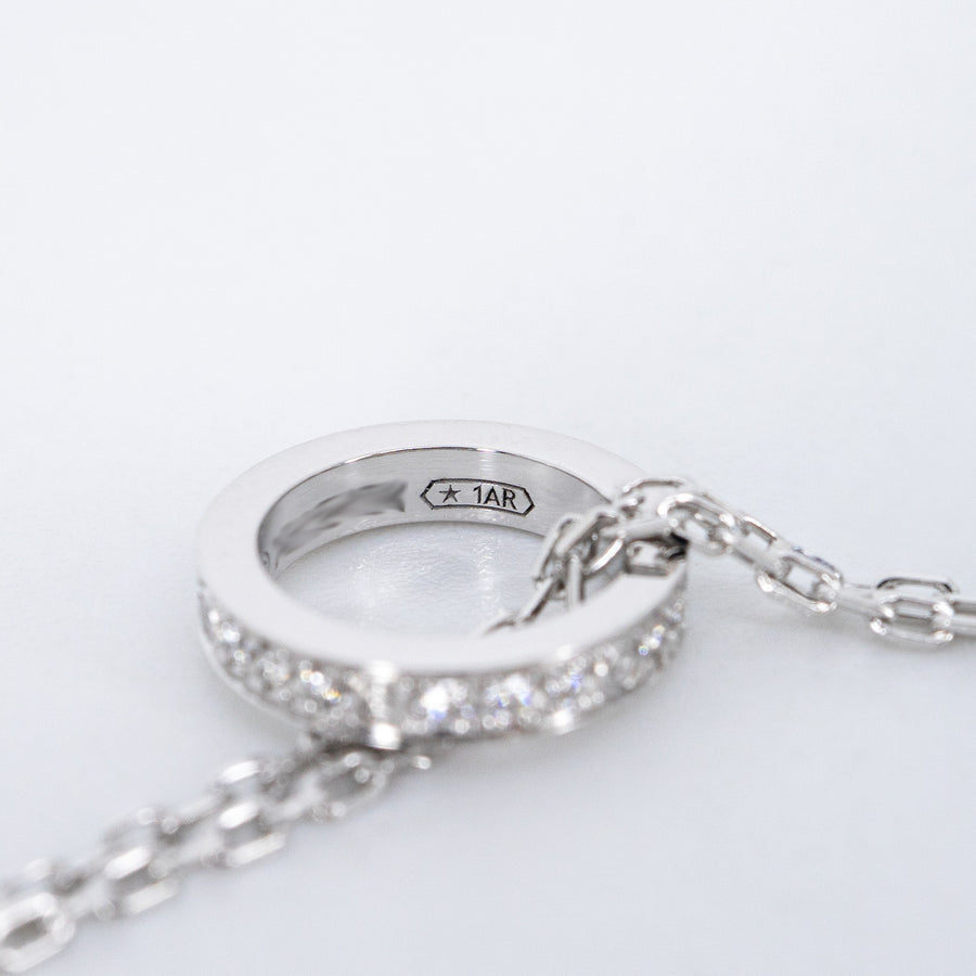 สร้อยและจี้ Cartier Baby Love 3Pendant with Double chain Necklace, Black Ceramic 18K White Gold Size 42-45cm.# (Used) #vrcanlimt 7248