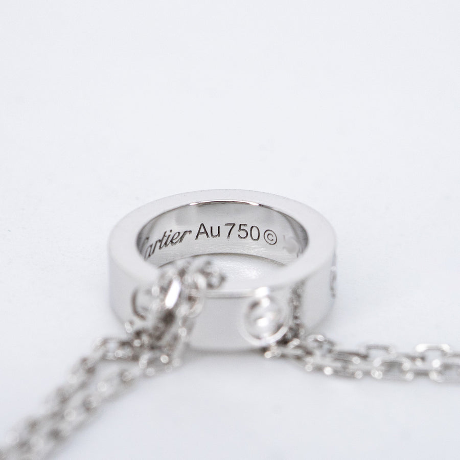 สร้อยและจี้ Cartier Baby Love 3Pendant with Double chain Necklace, Black Ceramic 18K White Gold Size 42-45cm.# (Used) #vrcanlimt 7248
