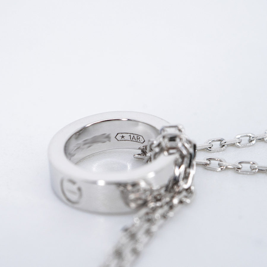 สร้อยและจี้ Cartier Baby Love 3Pendant with Double chain Necklace, Black Ceramic 18K White Gold Size 42-45cm.# (Used) #vrcanlimt 7248