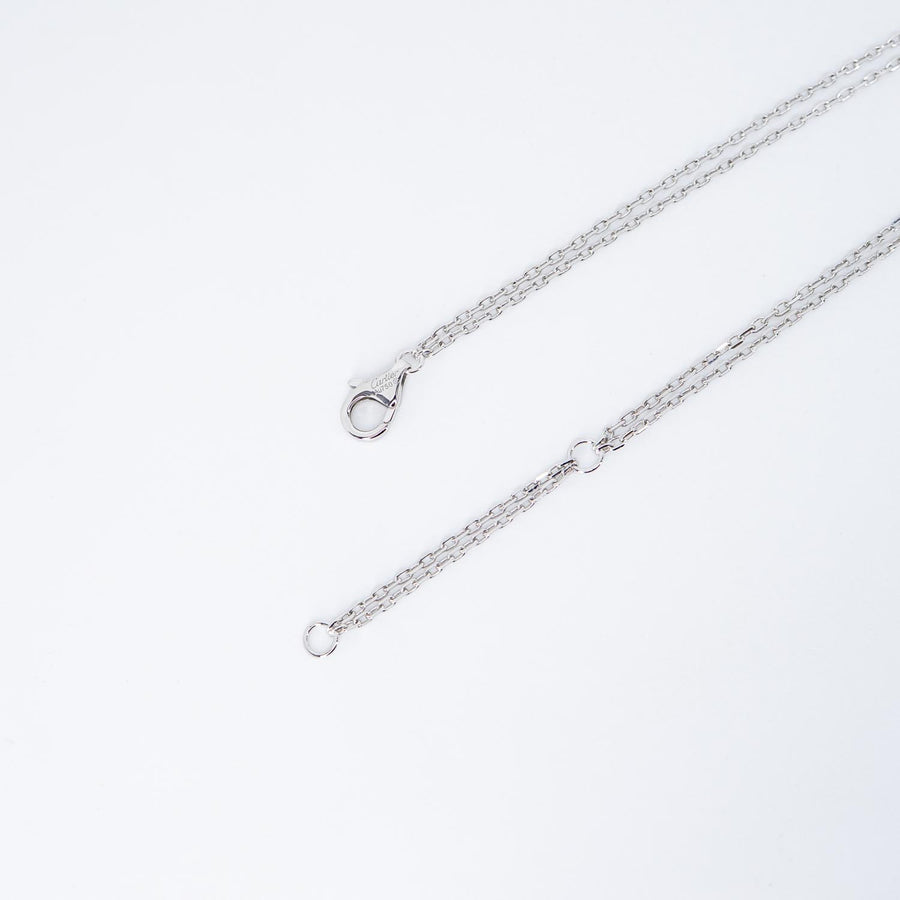 สร้อยและจี้ Cartier Baby Love 3Pendant with Double chain Necklace, Black Ceramic 18K White Gold Size 42-45cm.# (Used) #vrcanlimt 7248