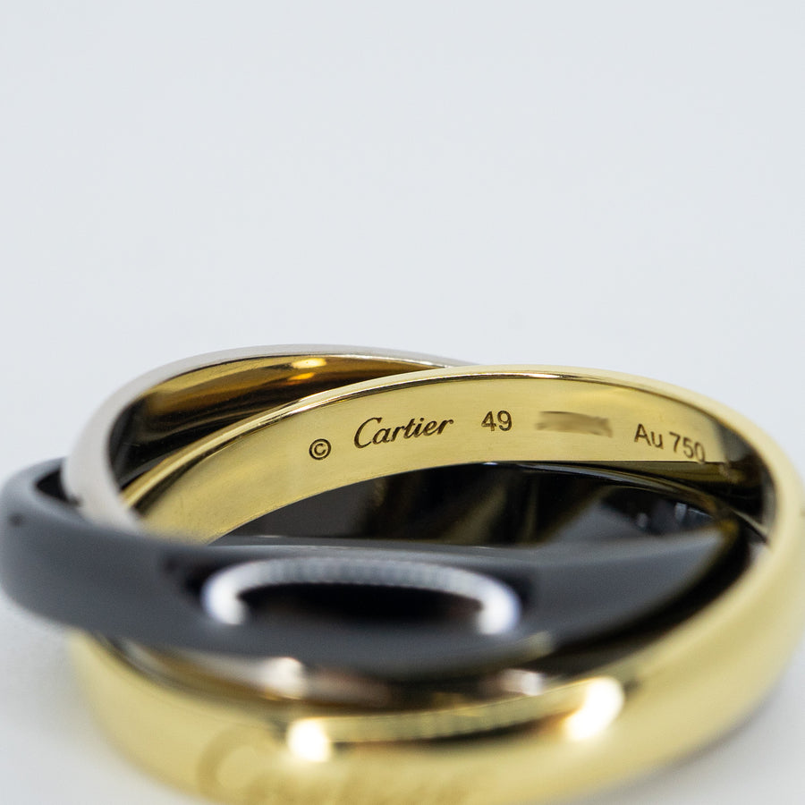 แหวน Cartier Trinity Ceramic Ring, Limited Edition 3Colors Size 49# (Used) #vrcarimt 7274