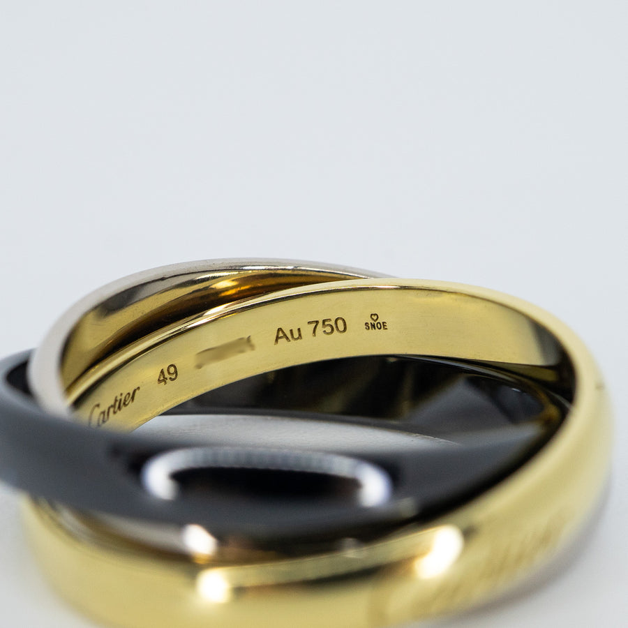 แหวน Cartier Trinity Ceramic Ring, Limited Edition 3Colors Size 49# (Used) #vrcarimt 7274