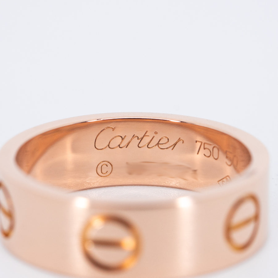 แหวน Cartier Love Ring 18K Rose Gold Size 50# (Used) #vrcar 7273