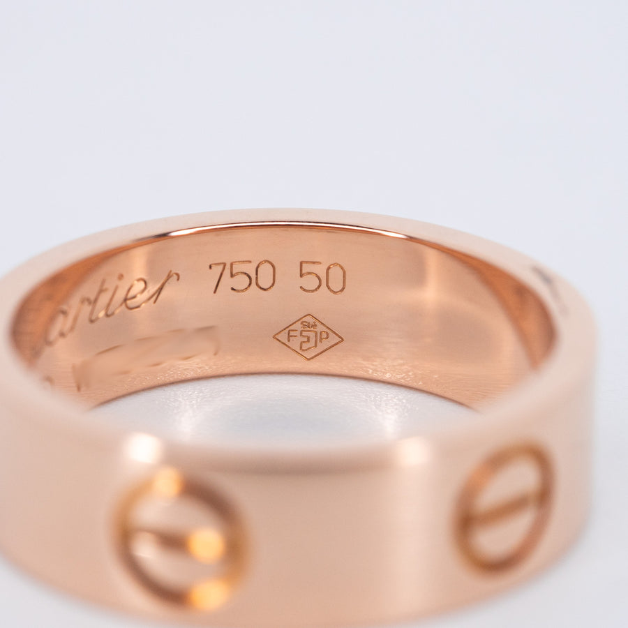 แหวน Cartier Love Ring 18K Rose Gold Size 50# (Used) #vrcar 7273
