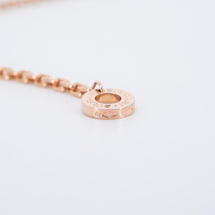**Hold k.Boom**สร้อยและจี้ Bvlgari B.zero1 Rock necklace with studded spiral, black ceramic 18K Rose Gold Size 38/41.5/45cm.# (Used) #vrbvnl 7276